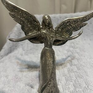 Elegant Silver Angel Sculpture
